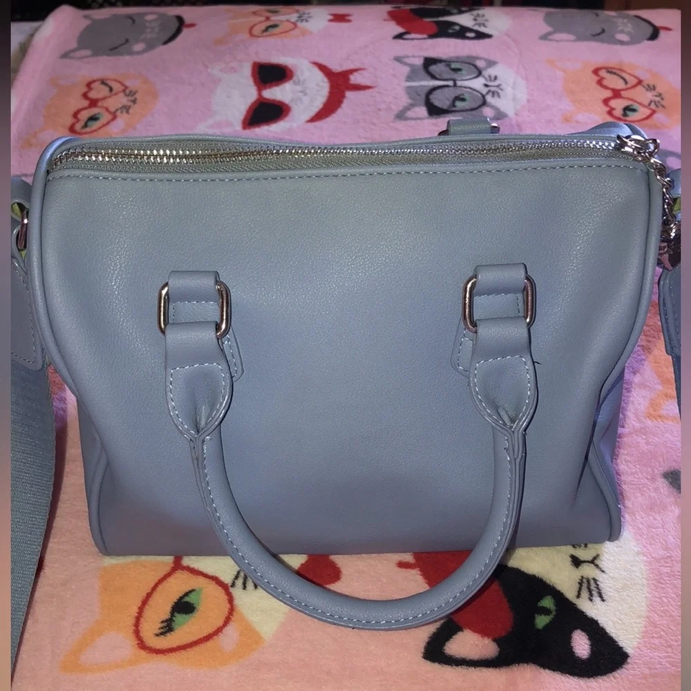 Juicy Couture Light Blue Rhinestone Logo Satchel